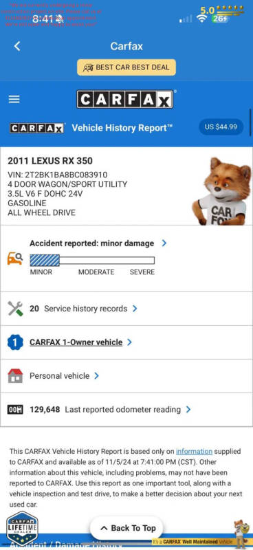 2011 Lexus RX 350