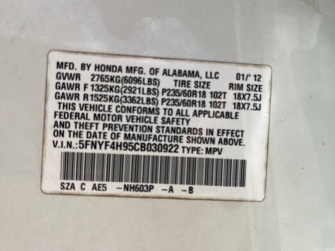 2012 Honda Pilot Touring