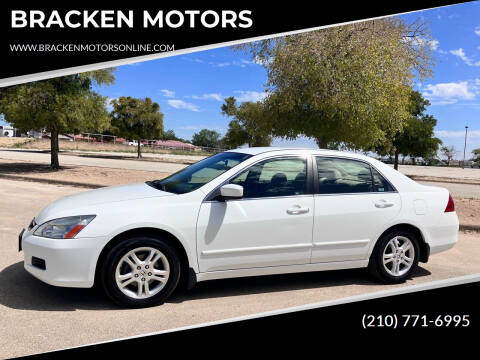 2007 Honda Accord for sale at BRACKEN MOTORS in San Antonio TX