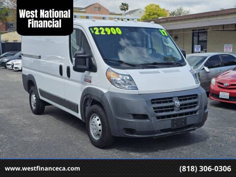 2017 RAM ProMaster for sale at West National Financial in Van Nuys CA