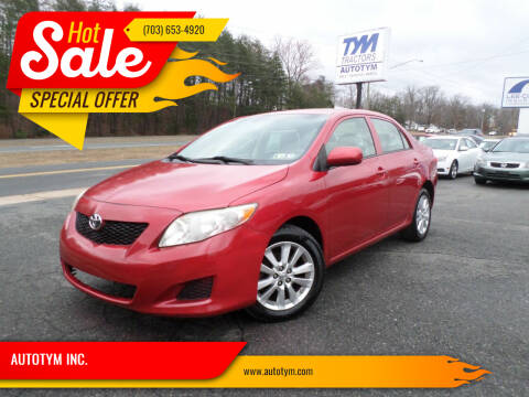 2010 Toyota Corolla for sale at AUTOTYM INC. in Fredericksburg VA