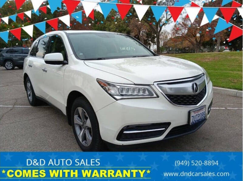 2016 Acura MDX for sale at D&D AUTO SALES in Whittier CA