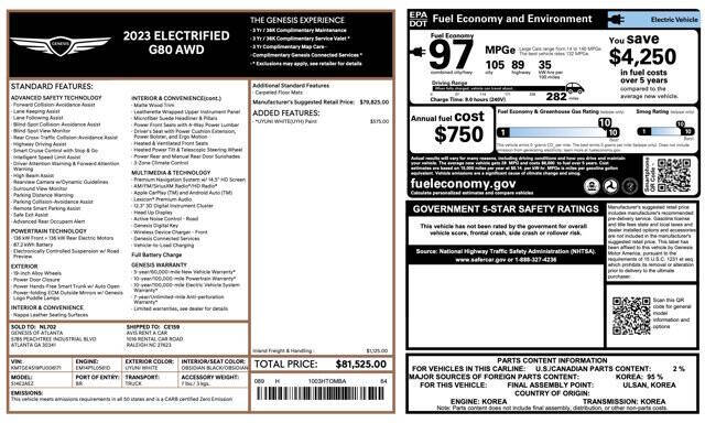 2023 Genesis Electrified G80