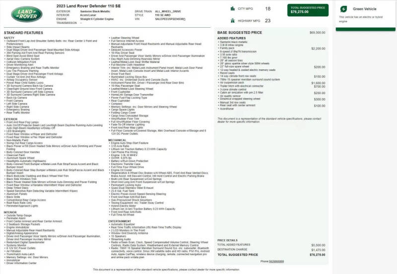 2023 Land Rover Defender 110 SE