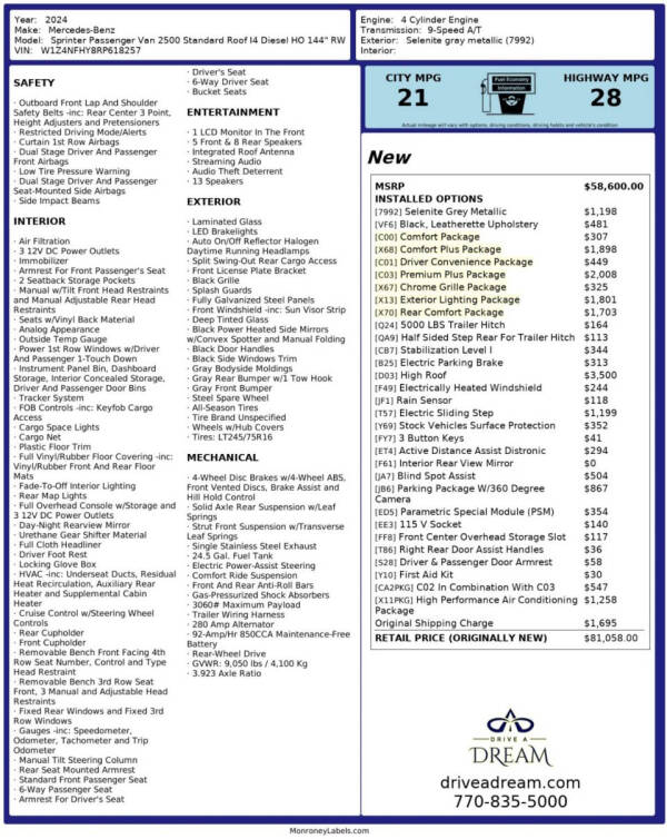 2024 Mercedes-Benz Sprinter 2500