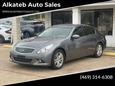 2012 Infiniti G25 Sedan for sale at Alkateb Auto Sales in Garland TX