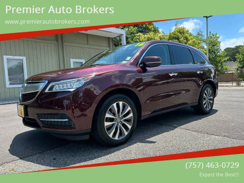 2016 Acura MDX for sale at Premier Auto Brokers in Virginia Beach VA