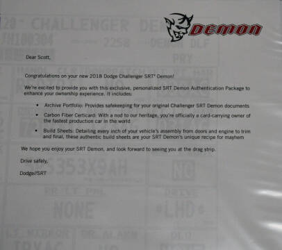2018 Dodge Challenger SRT Demon