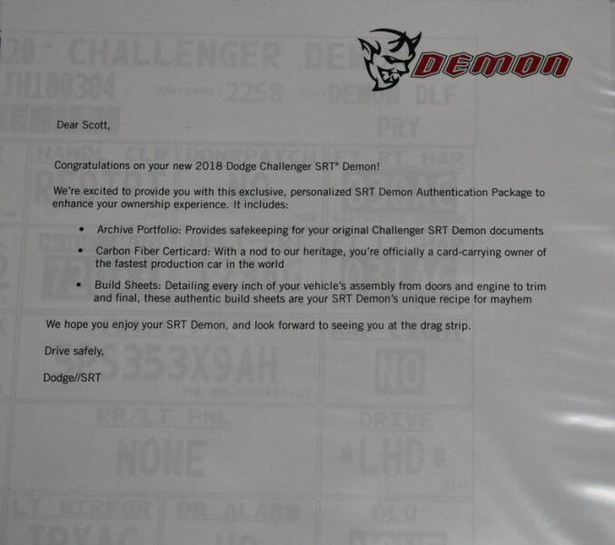 2018 Dodge Challenger SRT Demon