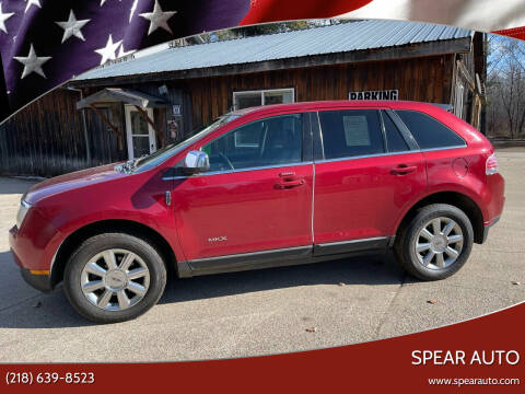 2008 Lincoln MKX for sale at Spear Auto in Wadena MN