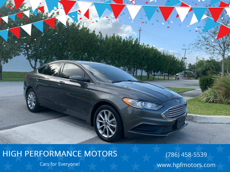 2017 Ford Fusion for sale at HIGH PERFORMANCE MOTORS in Hollywood FL