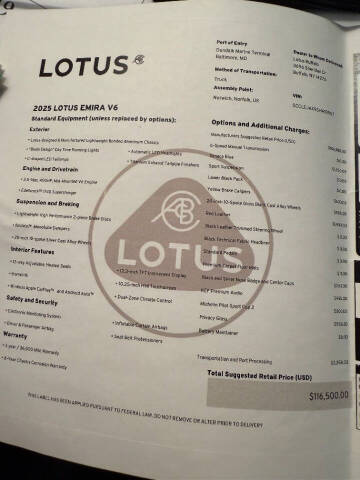 2025 Lotus Emira V6 Base