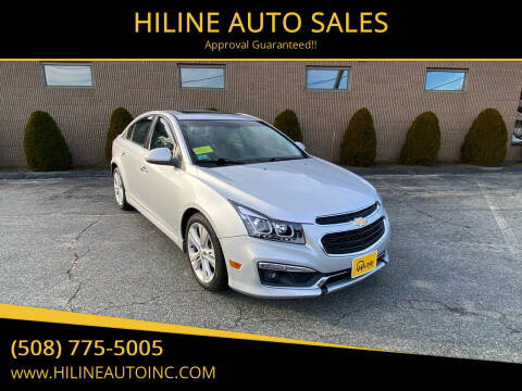 2015 Chevrolet Cruze for sale at HILINE AUTO SALES in Hyannis MA