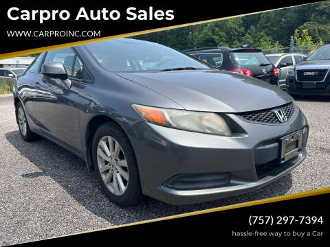 2012 Honda Civic for sale at Carpro Auto Sales in Chesapeake VA