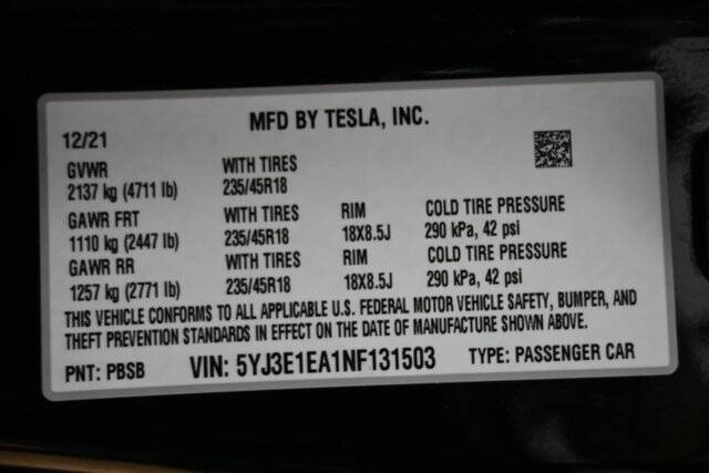 2022 Tesla Model 3