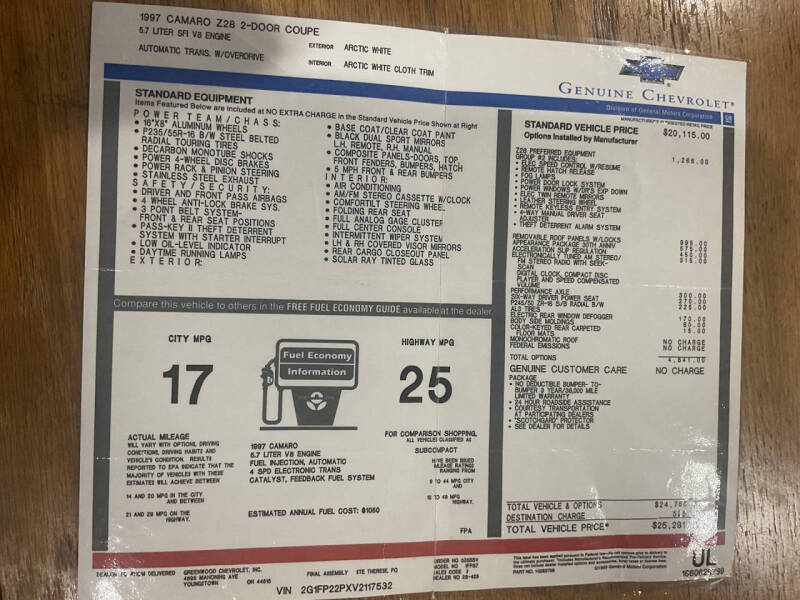 1997 Chevrolet Camaro Z28