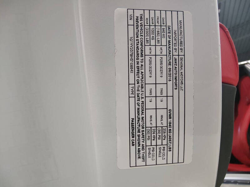 2017 Chevrolet Corvette Grand Sport