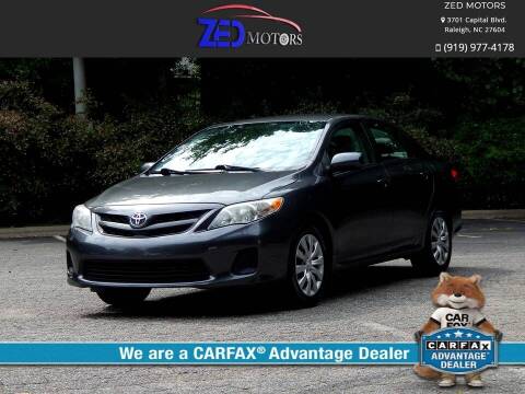 2012 Toyota Corolla for sale at Zed Motors in Raleigh NC