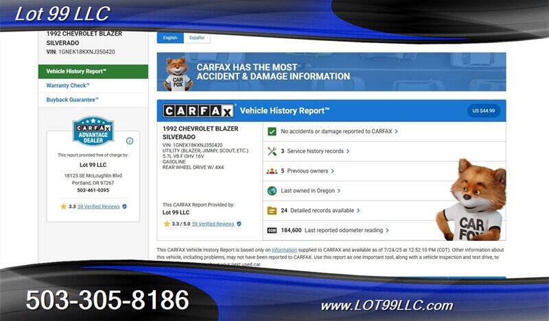 1992 Chevrolet Blazer Silverado