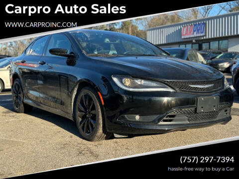 2015 Chrysler 200 for sale at Carpro Auto Sales in Chesapeake VA