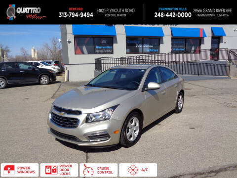 2015 Chevrolet Cruze for sale at Quattro Motors 2 in Farmington Hills MI