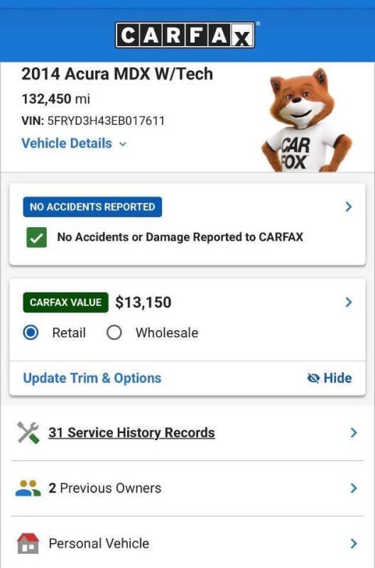 2014 Acura MDX w/Tech