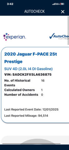 2020 Jaguar F-PACE 25t Prestige