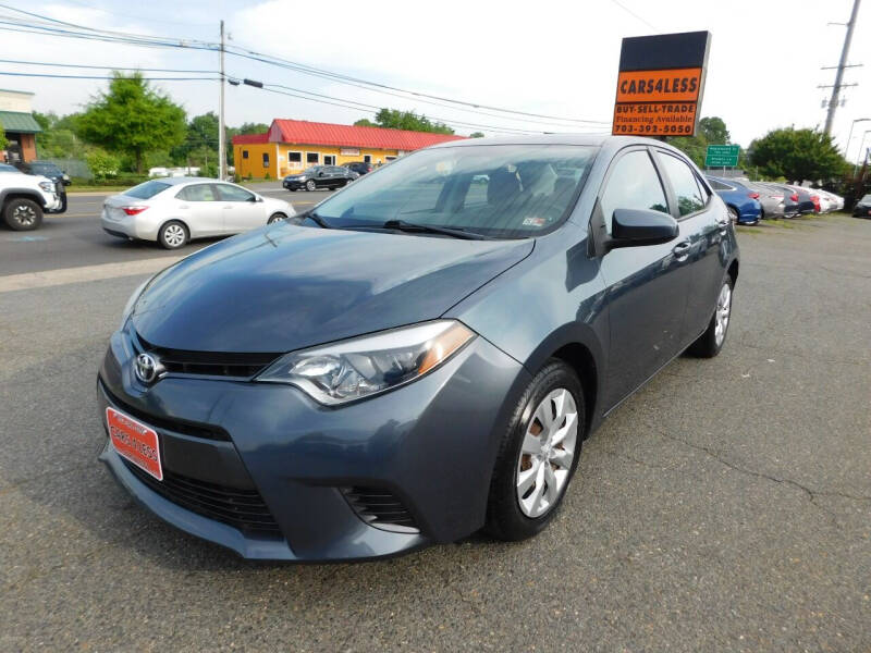 2016 Toyota Corolla for sale at Cars 4 Less in Manassas VA