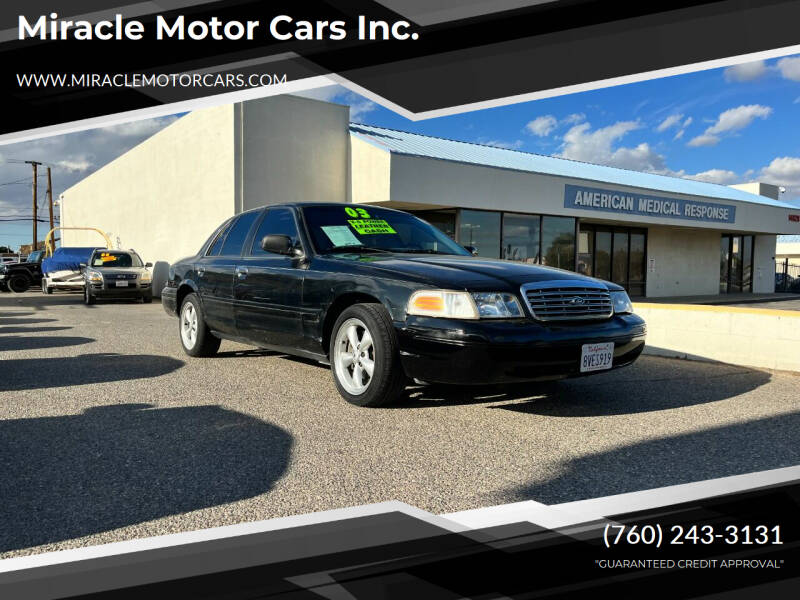 2003 Ford Crown Victoria for sale at Miracle Motor Cars Inc. in Victorville CA