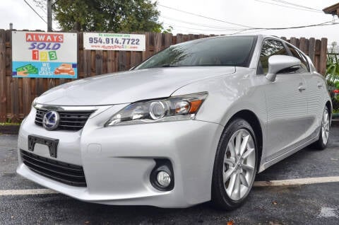 2012 Lexus CT 200h for sale at ALWAYSSOLD123 INC in Fort Lauderdale FL