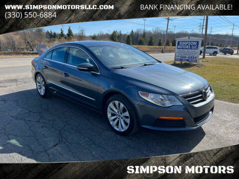 2012 Volkswagen CC for sale at SIMPSON MOTORS in Youngstown OH