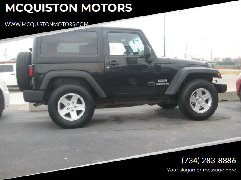 2012 Jeep Wrangler for sale at MCQUISTON MOTORS in Wyandotte MI