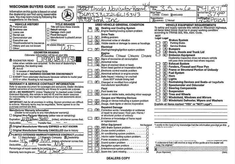 2020 Lincoln Navigator L Reserve