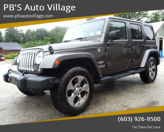 2016 Jeep Wrangler Unlimited for sale at PB'S Auto Village in Hampton Falls NH