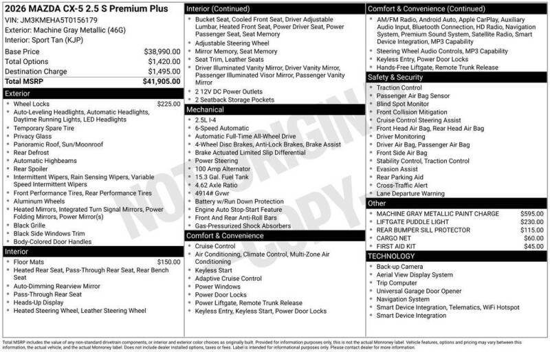2026 Mazda CX-5 2.5 S Premium Plus