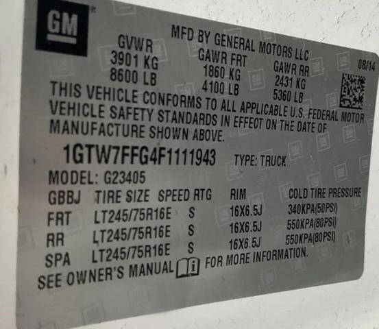 2015 GMC Savana 2500
