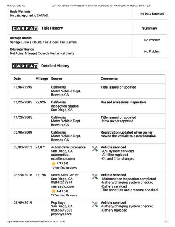 1989 Porsche 911 Carrera