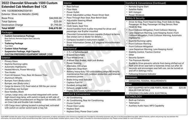 2022 Chevrolet Silverado 1500 Custom