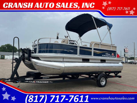 2021 Sun Tracker BASS BUGGY FISHIN PONTOON for sale at CRANSH AUTO SALES, INC in Arlington TX