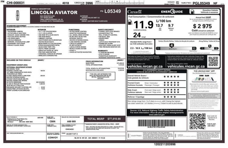 2023 Lincoln Aviator Reserve