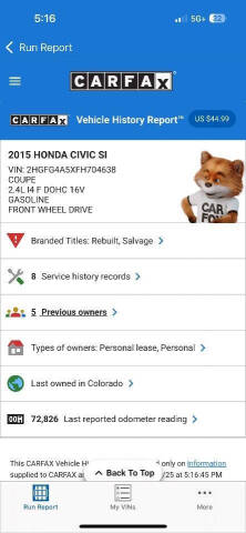 2015 Honda Civic Si w/Navi