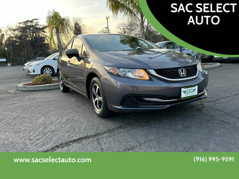 2015 Honda Civic for sale at SAC SELECT AUTO in Sacramento CA