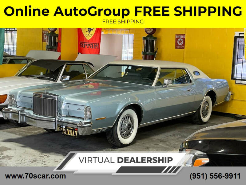 1974 Lincoln Continental for sale at Car Group       FREE SHIPPING in Riverside CA