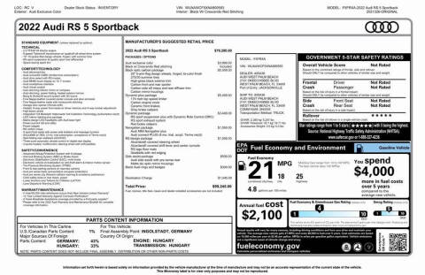2022 Audi RS 5 Sportback 2.9T quattro