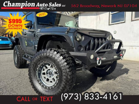 2017 Jeep Wrangler for sale at Champion Auto Sales LLC in Newark NJ