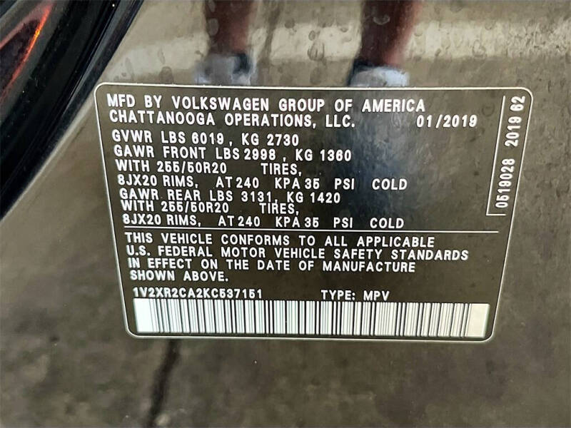 2019 Volkswagen Atlas V6 SE R-Line 4Motion