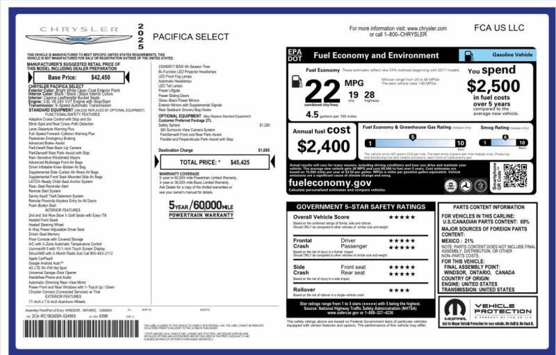 2025 Chrysler Pacifica Select