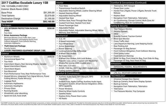 2017 Cadillac Escalade Luxury