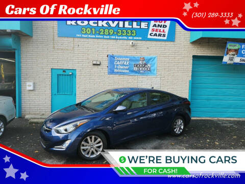 2015 Hyundai Elantra for sale at Cars Of Rockville in Rockville MD