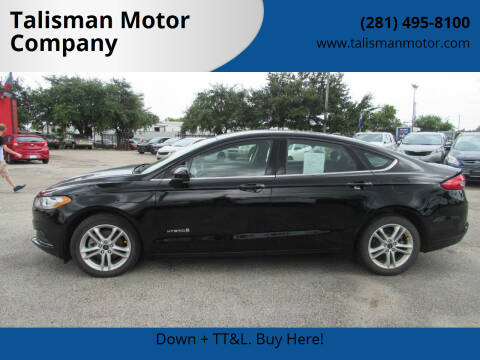 2018 Ford Fusion Hybrid for sale at Talisman Motor Company in Houston TX